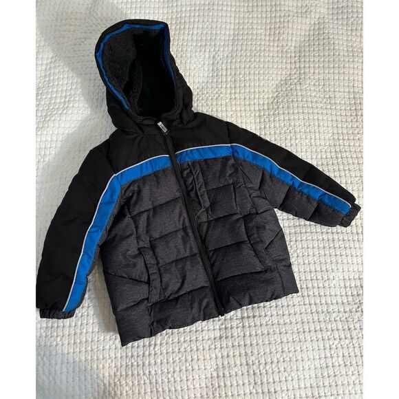 ZeroXposur Boys 2T Black Hooded Puffer Jacket Fleece Lined - Picture 1 of 6